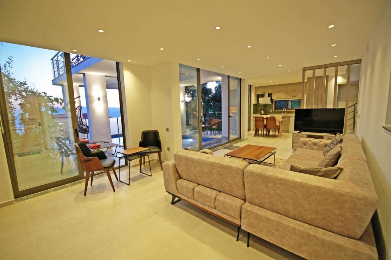 Villa With A Private Heated Pool, Jacuzzi, Overlooking Spectacular Views Of The Sea Kaş Kültér fotó