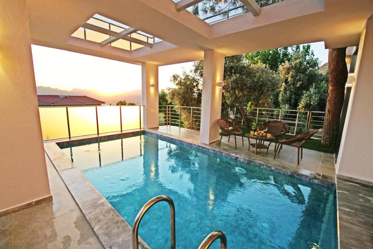 Villa With A Private Heated Pool, Jacuzzi, Overlooking Spectacular Views Of The Sea Kaş Kültér fotó
