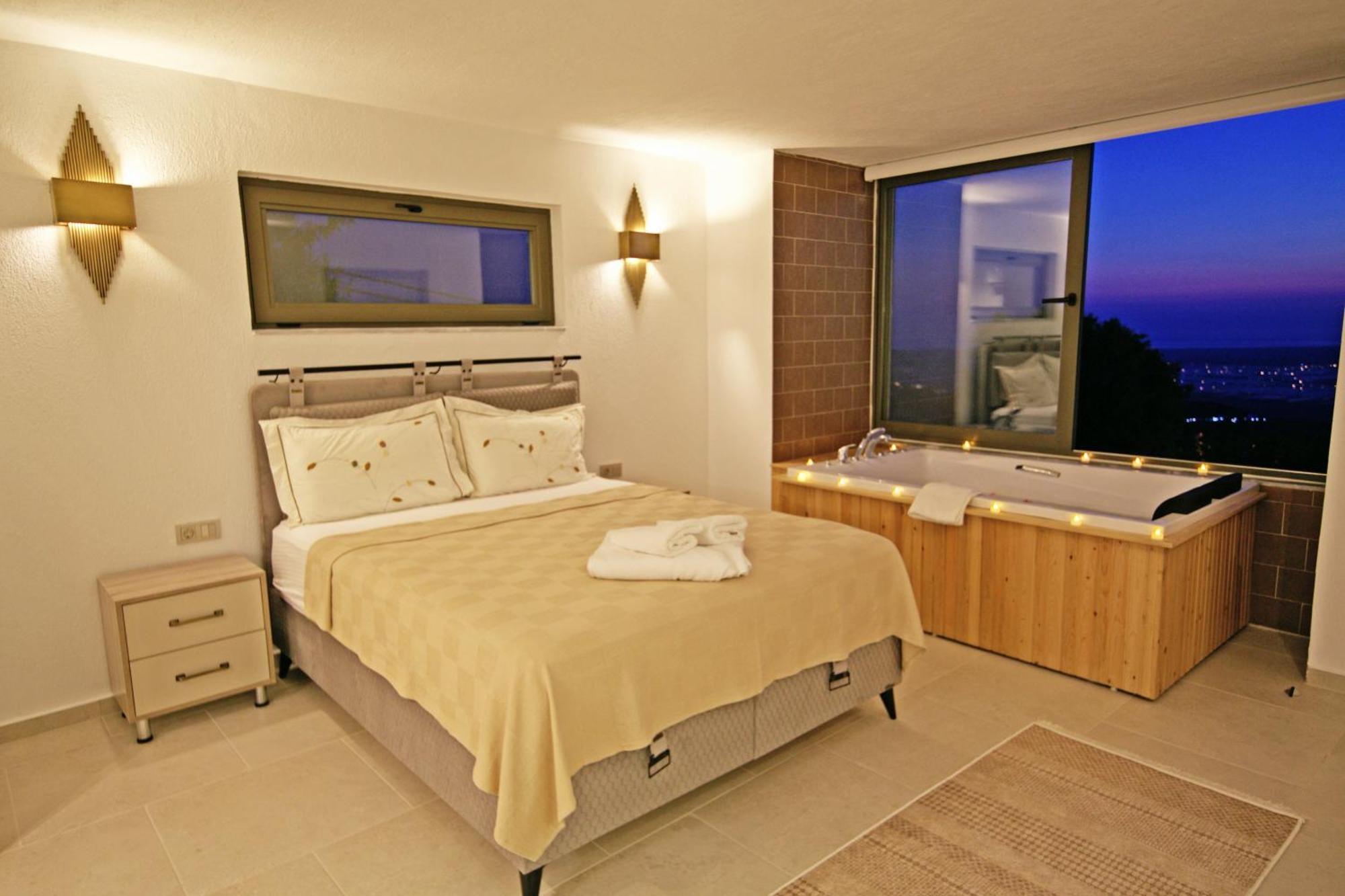 Villa With A Private Heated Pool, Jacuzzi, Overlooking Spectacular Views Of The Sea Kaş Kültér fotó